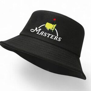 Bucket Hat Masters Golf Logo Cotton Adult Unisex Men Black Multicolor One Size